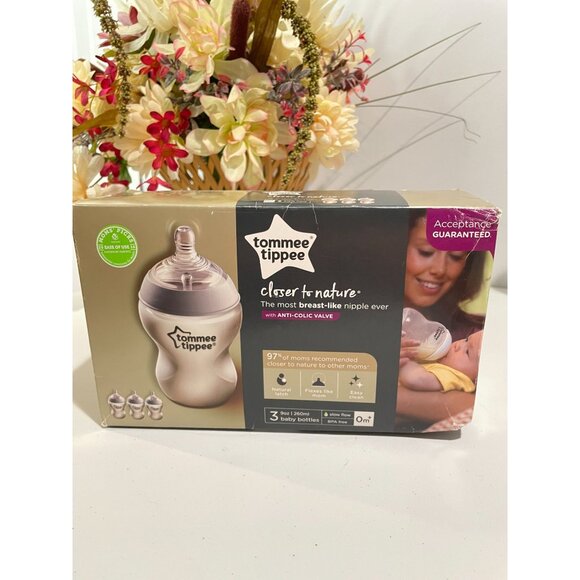 Tommee Tippee Closer To Nature Baby Bottles Set Of 3 9oz/260ml Slow Flow Anti-Co - Picture 6 of 6